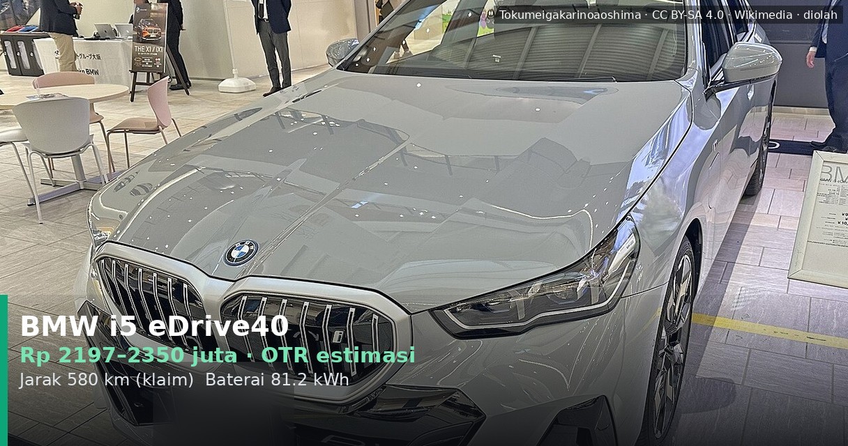 Harga BMW i5 eDrive40 2026: Simulasi DP, Cicilan, dan Biaya OTR